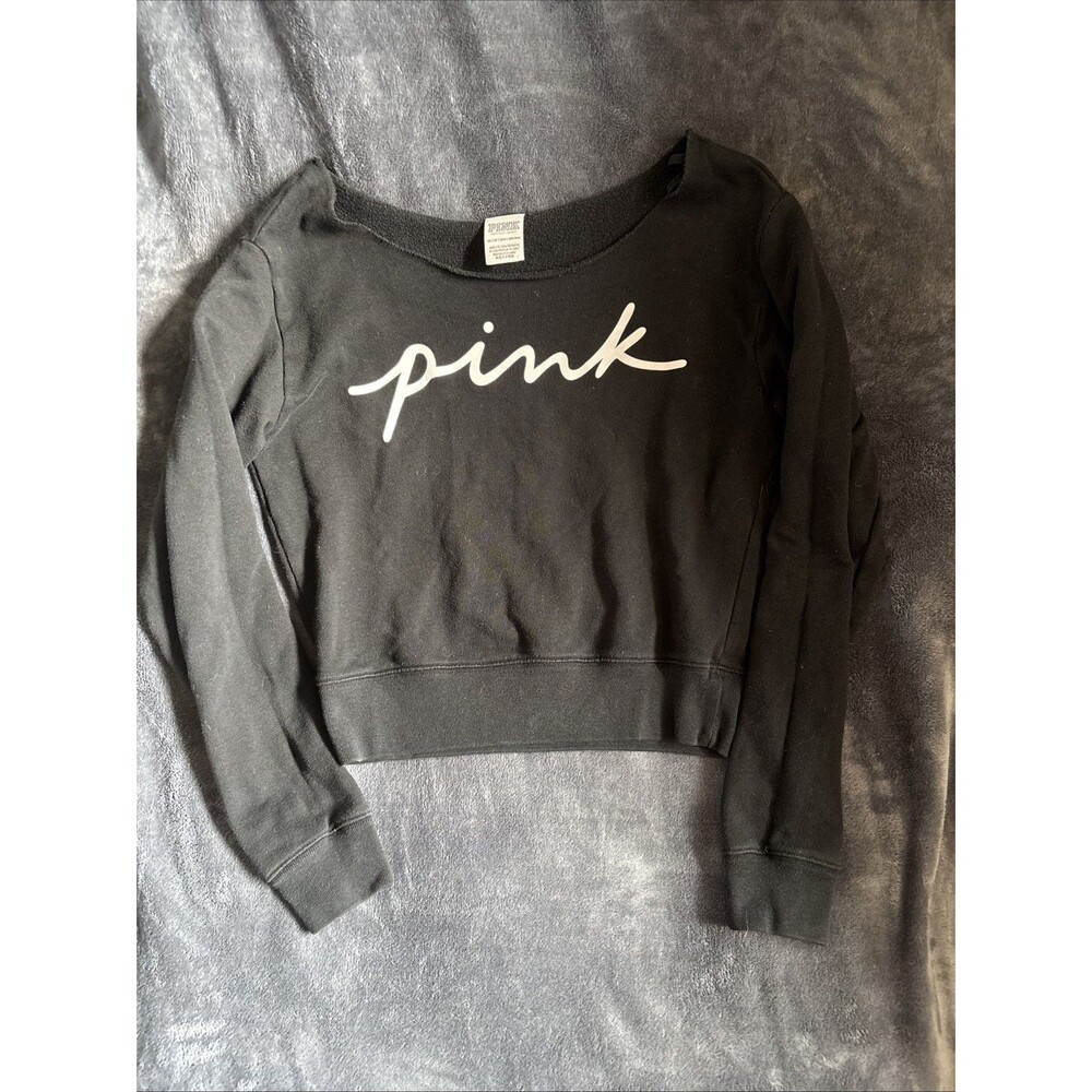 #90 Victoria's Secret Pink Black Shirt Size XS